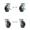 Service Caster 5 Inch Polyurethane Caster Set with Roller Bearings 4 Swivel Lock 2 Brake SCC SCC-30CS520-PPUR-TLB-BSL-2-BSL-2 - alternate 1